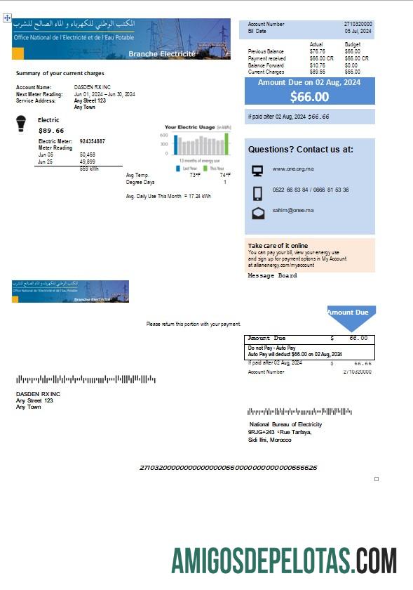 para download Escritório Nacional de Eletricidade de Marrocos, projeto de lei de serviços públicos e modelo em PDF